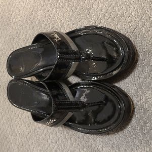 Coach wedge flip flops